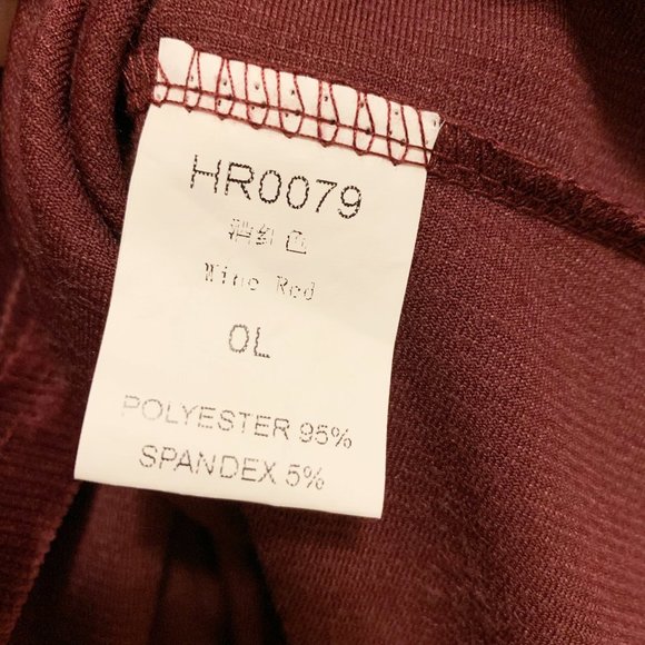 Wine Colored Long Sleeve Winter Velvet Dress Large - Picture 5 of 5